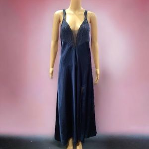Vintage Victoria’s Secret Nightgown Satin Bias Lacy Gold Label M TALL